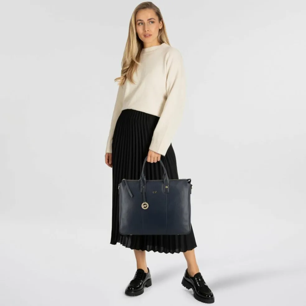 Braun Büffel Hanna Shopper Tasche Leder 39 cm Laptopfach