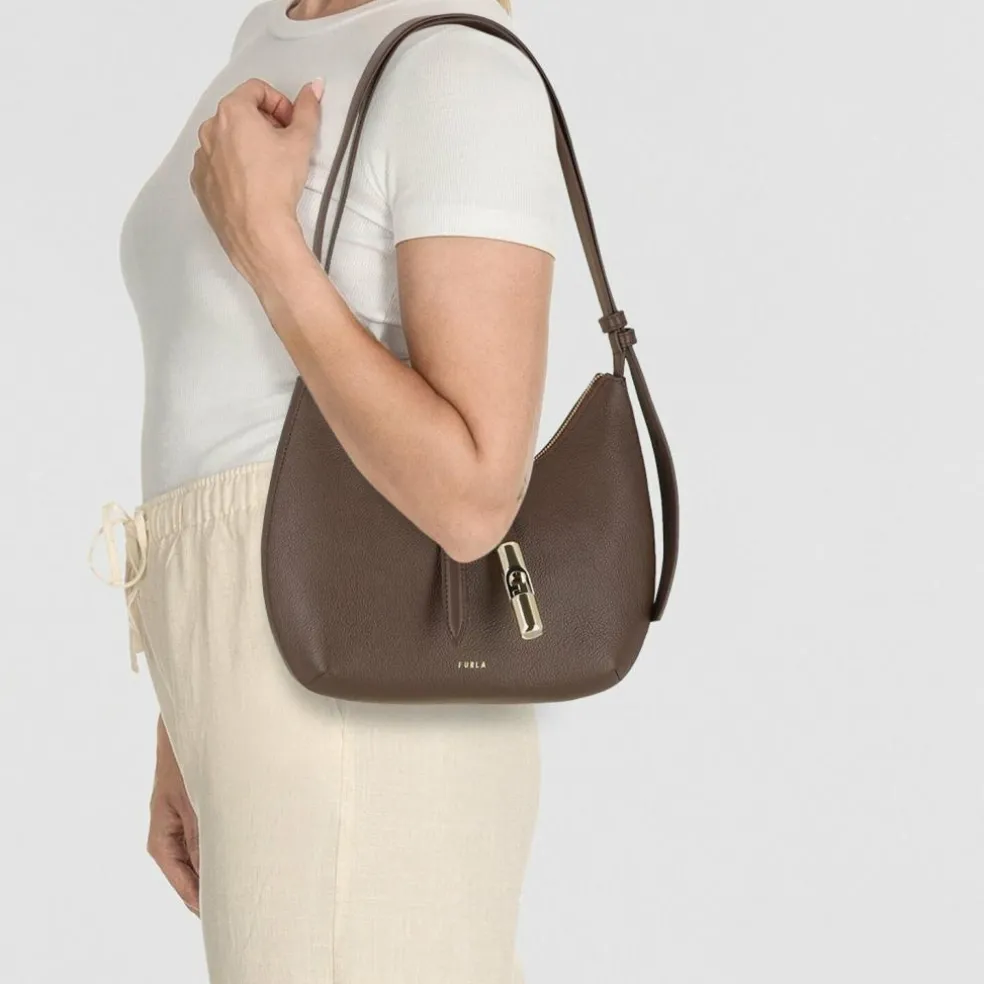Furla Goccia Schultertasche Leder 22 cm