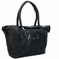 Greenland Nature Black Nappa Shopper Tasche Leder 33 cm