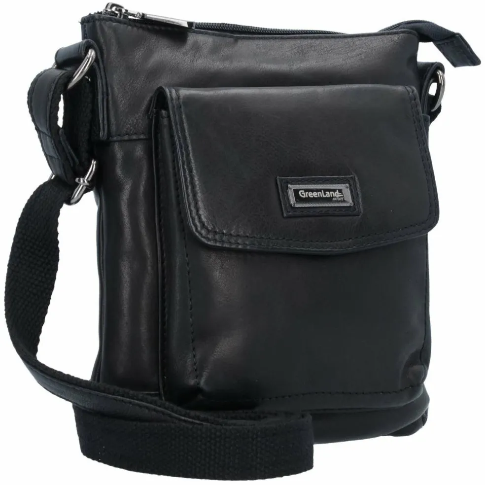 Greenland Nature Black Nappa Umhängetasche Leder 21 cm