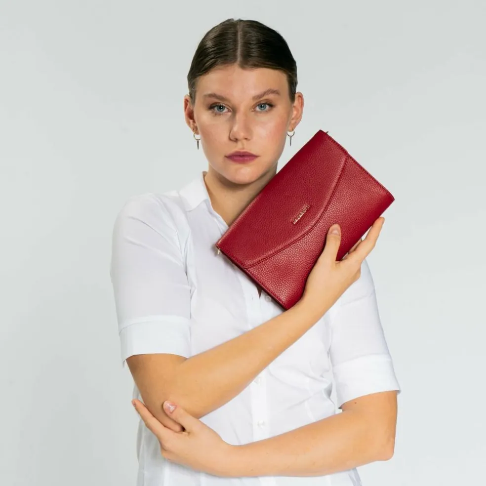 Lazarotti Bologna Leather Clutch Tasche Leder 23 cm