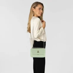 Patrizia Pepe Fly Padded Umhängetasche Leder 25 cm