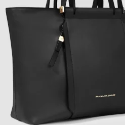Piquadro Circle Shopper Tasche Leder 38 cm Laptopfach